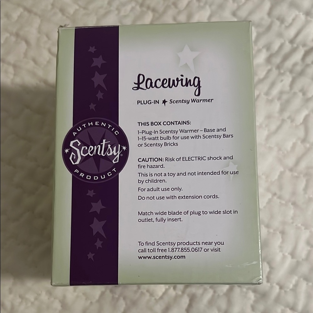 Scentsy Lacewing Plug-In Warmer New in  Box